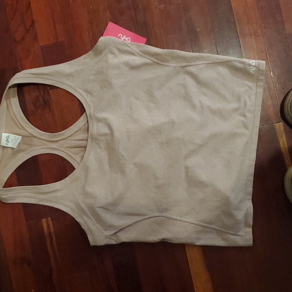 Ryka Seamless Tank Top Women's XLarge Racerback Nylon Blend Floral Fitnes…